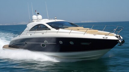Private Mediterranean yacht with a stylish sundeck and elegant seating.