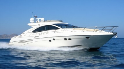 Private Mediterranean yacht with a stylish sundeck and elegant seating.