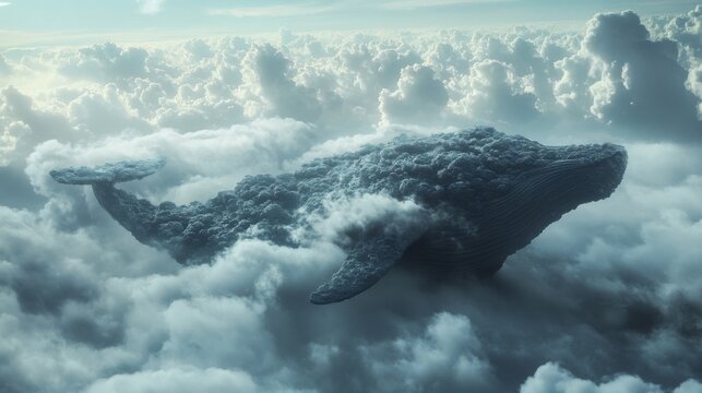 Baleia de nuvens sobre nuvens
