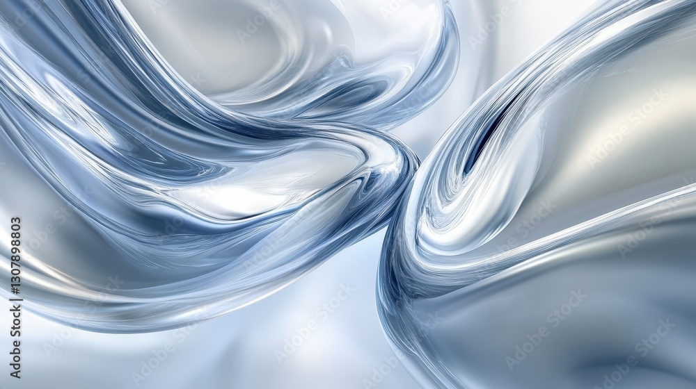 Poster a captivating silver backdrop with sweeping blue and white curves and a high-speed motion blur, crea