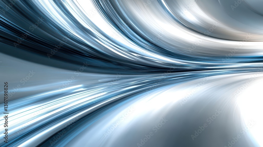 Aufkleber a captivating silver backdrop with sweeping blue and white curves and a high-speed motion blur, crea
