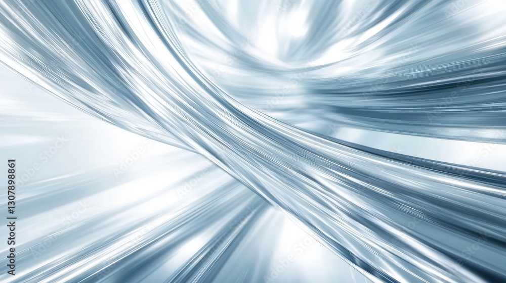 Poster a captivating silver backdrop with sweeping blue and white curves and a high-speed motion blur, crea
