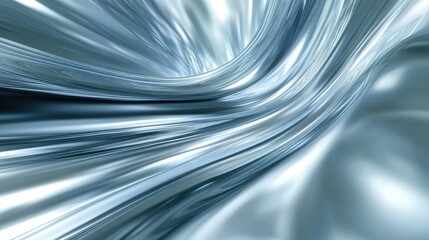 Obraz premium A captivating silver backdrop with sweeping blue and white curves and a high-speed motion blur, creating a sense of energy and flow, perfect for inserting text.