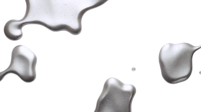 Abstract waves and splashes of liquid grey metal with realistic reflections. Smooth, curved shapes create a fluid and elegant effect. isolated