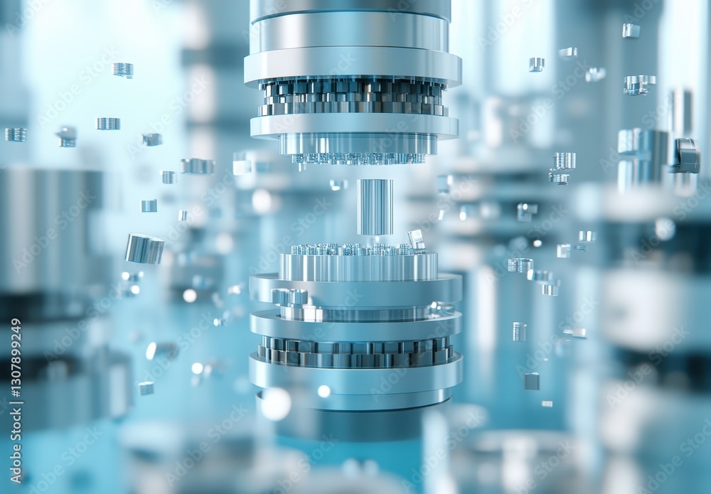 Poster advanced manufacturing technology with precise machinery components in a modern production environme
