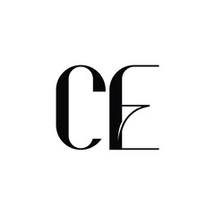 CE monogram logo design letter text name symbol monochrome logotype alphabet character simple logo