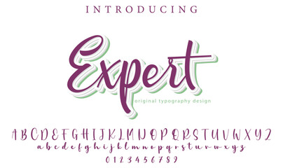 Expert Font Stylish brush painted an uppercase vector letters, alphabet, typeface