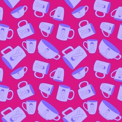 Breast cancer month seamless pink ribbon day mammogram pattern for wrapping paper and medical accessories