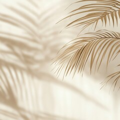 Fototapeta premiumYou said: Light beige background with blurred palm leaf shadow in the foreground, perfect for elegant and minimalist product display or branding design.