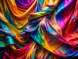 Abstract Fashion Photography: Geometric Textile Drape in Vivid Hues