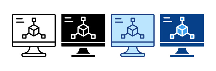 Modeling  Icon Set Multiple Style Collection