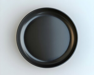 3D Render of a Black Frying Pan on White Background