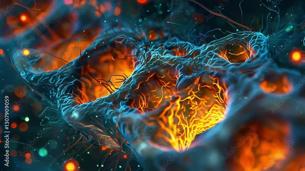 Poster This Colorful representation of stem cells illustrating their ability for regeneration and renewal.
