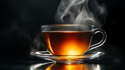 湯気が立ちのぼる温かい紅茶