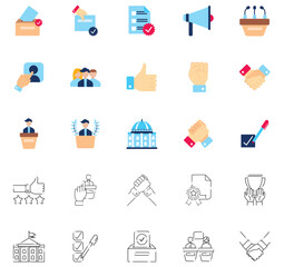 Set of voting vector icons with white background