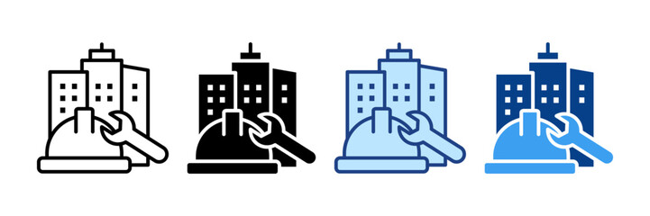 Building Renovation  Icon Set Multiple Style Collection