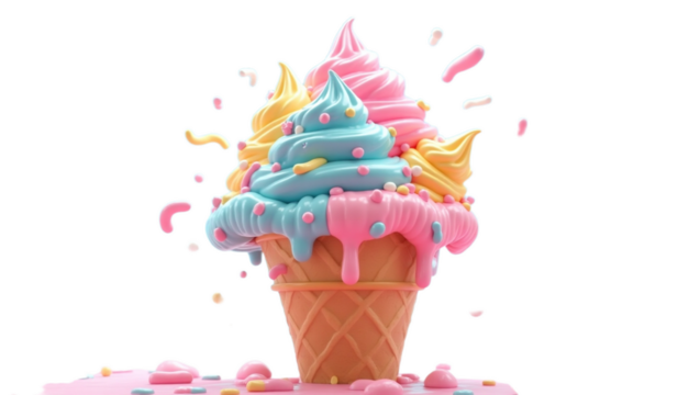 cupcake with ice cream and cherry