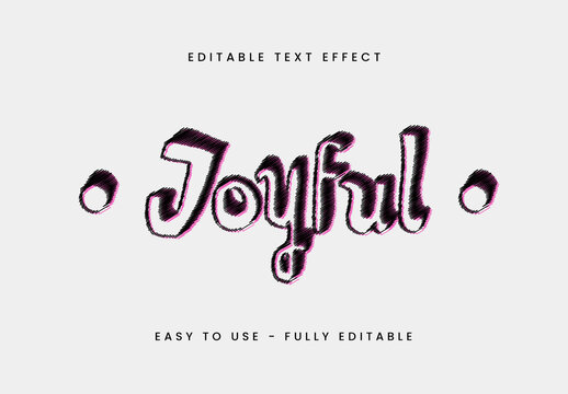 Black and Pink Playful Doodle Cartoon Text Effect