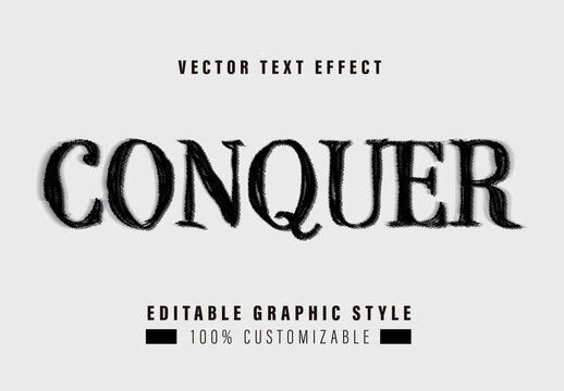 Black and Grey Rough Distressed Typography Text Effect