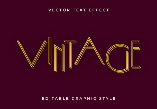 Gold Vintage Art Deco Elegant Retro Text Effect