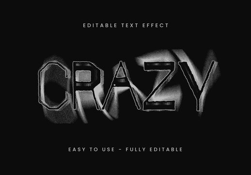 Gray Grunge Distorted Edgy Vintage Rough Text Effect