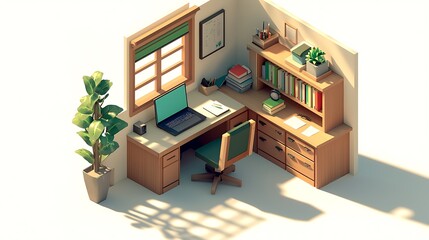 Cozy Minimalist Home Office Interior