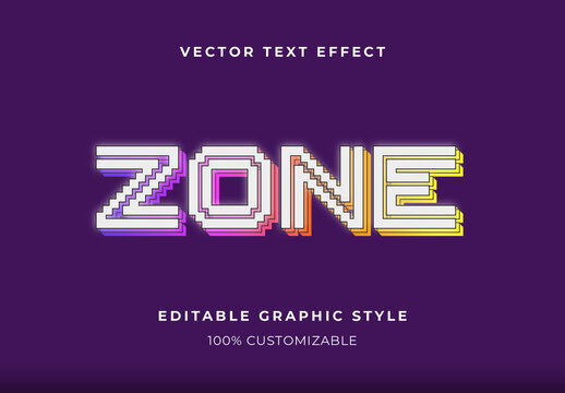 Rainbow Pixel Retro Arcade Gaming Text Effect