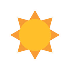 Vector image of a sun icon with white background