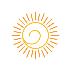 Vector image of a sun icon with white background