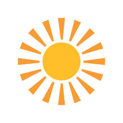 Vector image of a sun icon with white background