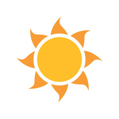 Vector image of a sun icon with white background