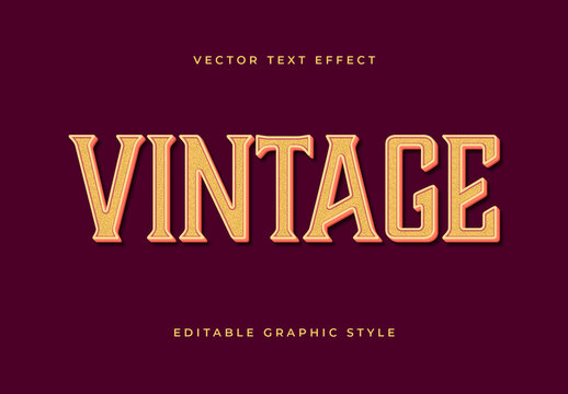 Gold and Red Wine Classic Vintage Retro Text Effect
