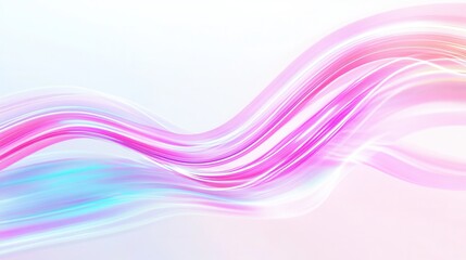 Glowing neon lines creating elegant light trails on a smooth white background in futuristic digital art Generative AI