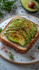 Delicious Avocado Toast with Sesame Seeds and Spices - A Vibrant Food Photography