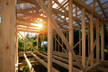 Unfinished frame house