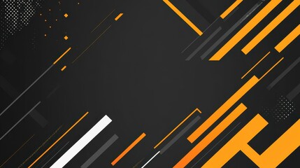Sleek horizontal banner features dynamic lines and angles in gray and orange, perfect for a modern, sporty look.