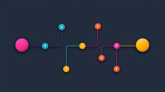 Create a clear workflow with this horizontal timeline infographic designed for six points, ideal for web design and diagrams.