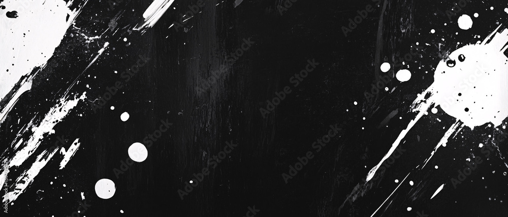 Aufkleber a dramatic black and white abstract paint splatter with sharp contrast and bold expressive strokes c