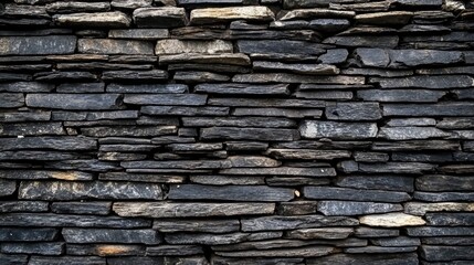 Dark stone wall texture, close-up