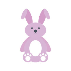 Vector Illustration of a Cute Pink Cartoon Bunny – Adorable Baby Toy Design for Kids and Nursery Decor
