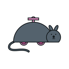 Vector Illustration of a Cute Wind-Up Mechanical Mouse Toy for Children in a Fun and Playful Design