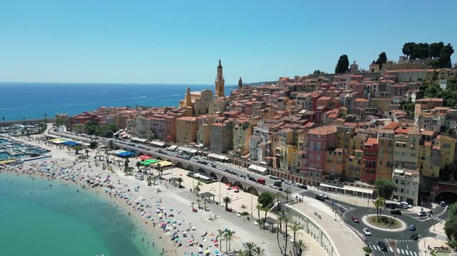 View of City of Menton, France