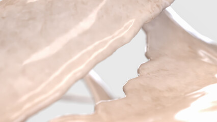 The White Marble Splash on White Background for Abstract Background concept 3d Rendering.