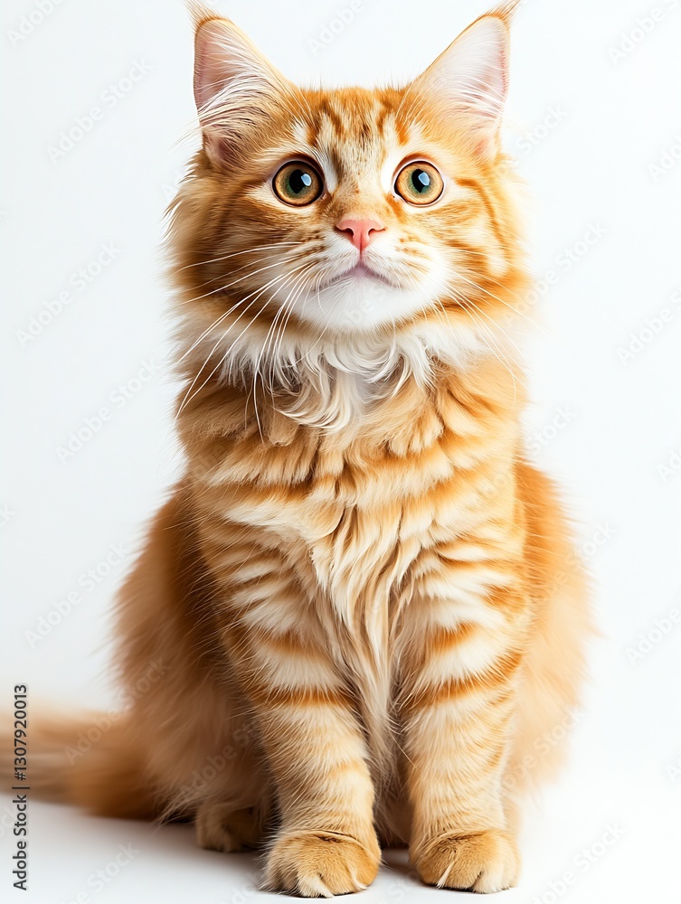 Aufkleber gorgeous portrait of a fluffy orange cat showcasing its striking features and expressive eyes in a c