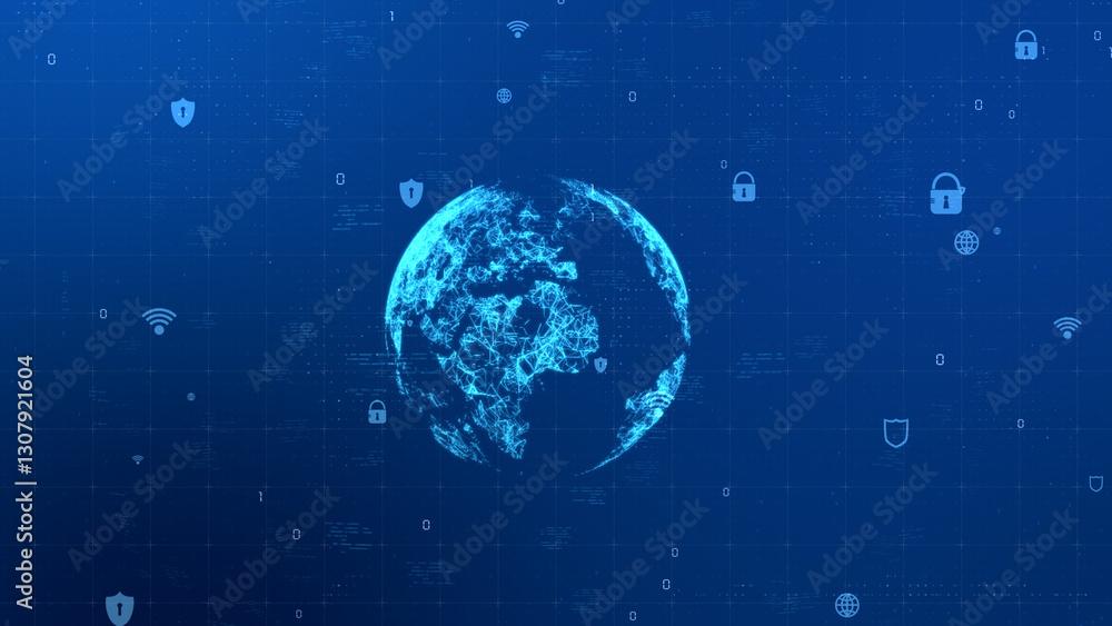 Poster abstract digital data background. security background