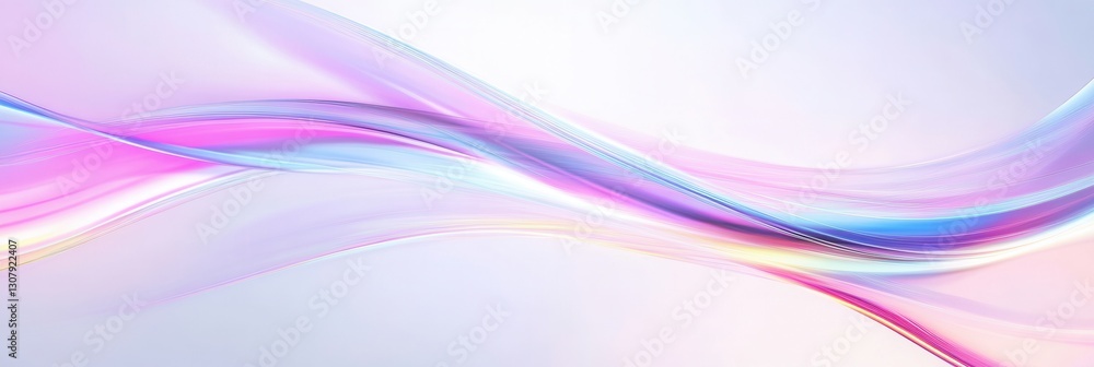 Aufkleber glowing neon lines creating smooth light trails against a white background for a futuristic ambiance