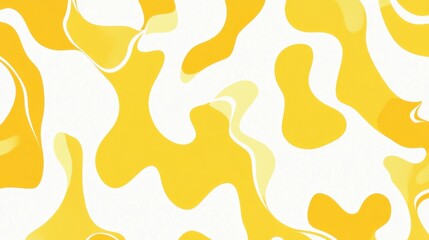 yellow and white pattern featuring thick lines and simple organic shapes. 