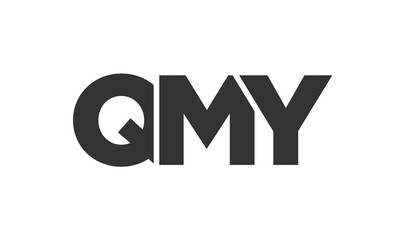 QMY logo design template with strong and modern bold text. Initial based vector logotype featuring simple and minimal typography. Trendy company identity.