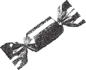 Candy vintage y2k stipple art, sweet halftone stipple brutalist retro vector png with transparent background, sugar 2000s aesthetic photocopy effect tattoo