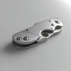 Obraz premium 3D Render of a Silver Folding Pocket Knife